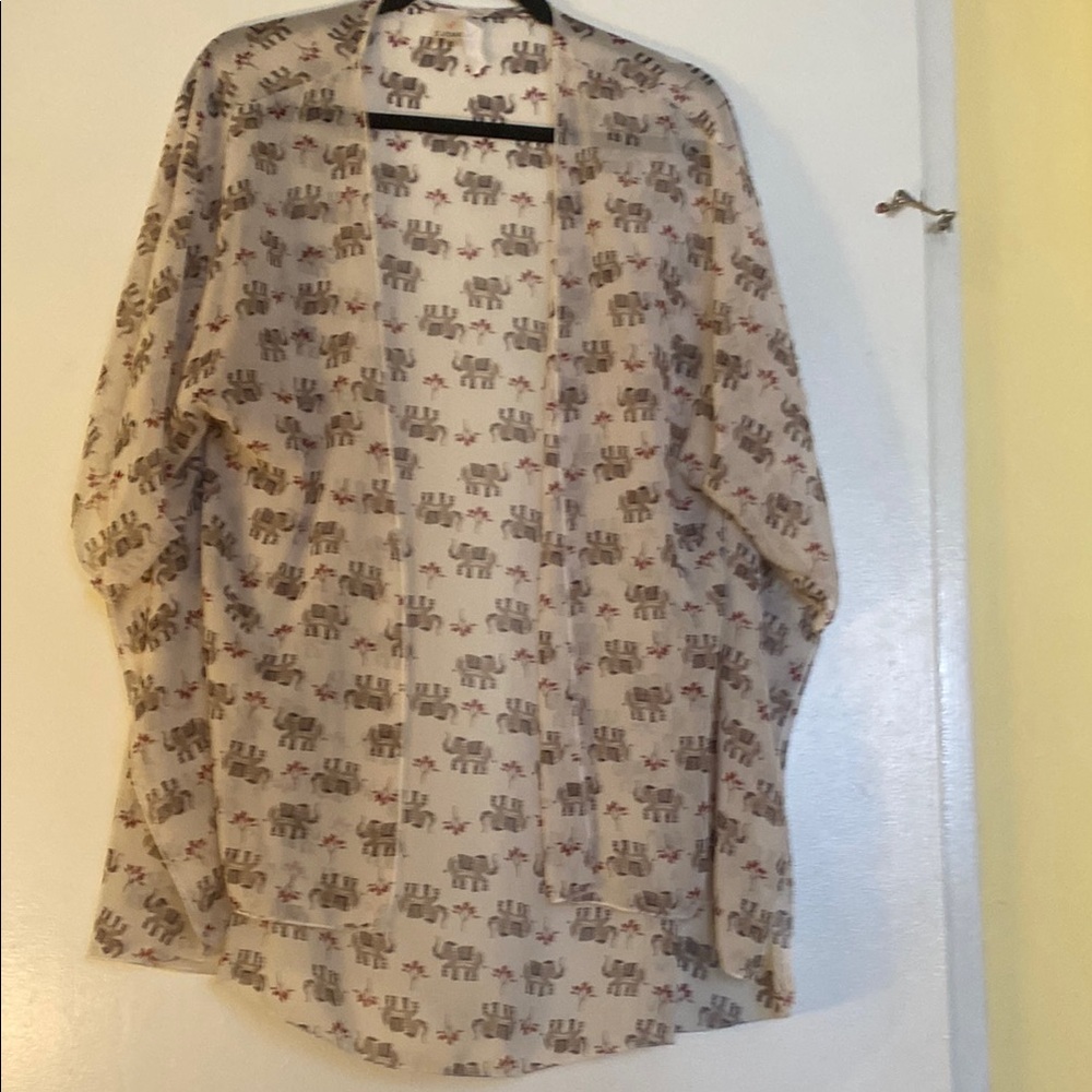 Elephant Print Beige Cover UP